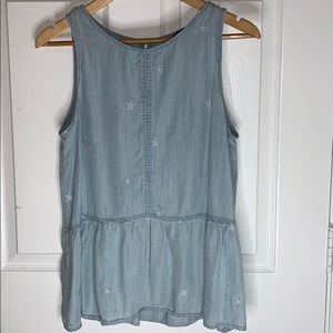 Velvet Heart | Chambray Sleeveless Peplum Top